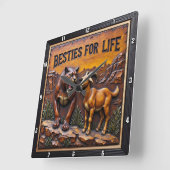 Panther Goat Unlikely Forest Vierkante Klok (Hoek)