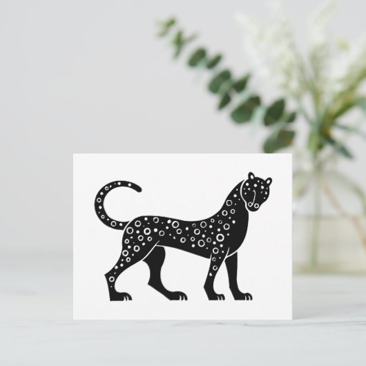 Panther, Grieks reliëf Briefkaart (Staand voorkant)