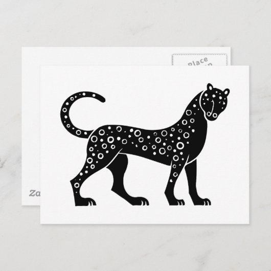 Panther, Grieks reliëf Briefkaart (Voorkant / Achterkant)