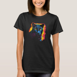 Panther Head zwart realistisch pop kunst oerwoud d T-shirt