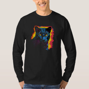 Panther Head zwart realistisch pop kunst oerwoud d T-shirt