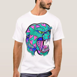 Panther Hearts New School T-shirt door Storey Art