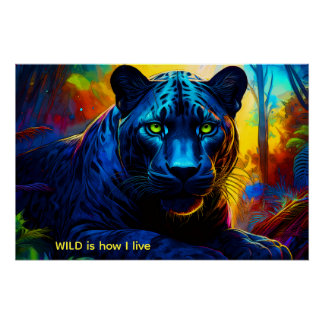 PANTHER in WILD kleur Perfect Poster