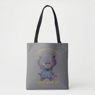Panther Koppig Deal Met Het Schattig Schattig Grap Tote Bag