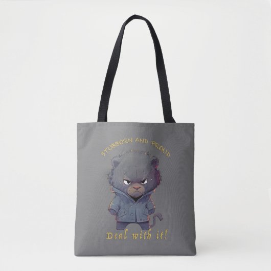 Panther Koppig Deal Met Het Schattig Schattig Grap Tote Bag (Voorkant)