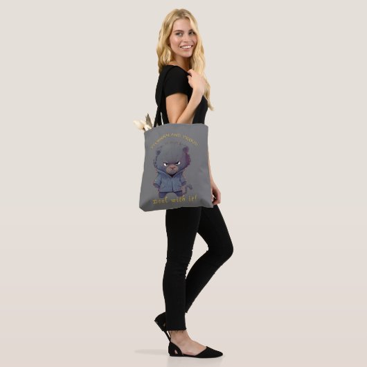 Panther Koppig Deal Met Het Schattig Schattig Grap Tote Bag (Op model)