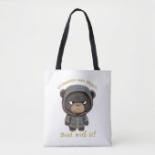 Panther Koppig Deal Met Het Schattig Schattig Grap Tote Bag (Voorkant)