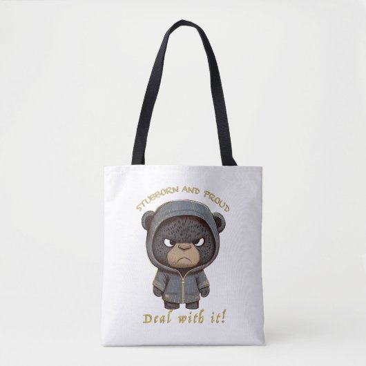 Panther Koppig Deal Met Het Schattig Schattig Grap Tote Bag (Voorkant)