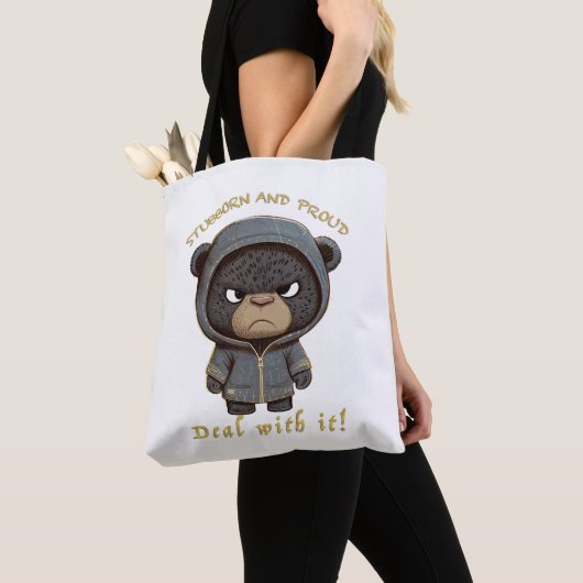 Panther Koppig Deal Met Het Schattig Schattig Grap Tote Bag (Dichtbij)