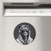 Panther met capuchon Grappig Cool Dier karakter Magneet (Insitu (Vaatwasser))