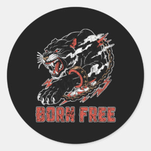 Panther met ketting zwarte geschiedenis maand Afri Ronde Sticker