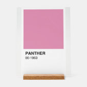 Panther Movie Roze - Witte achtergrond Acryl Bord (Voorkant)