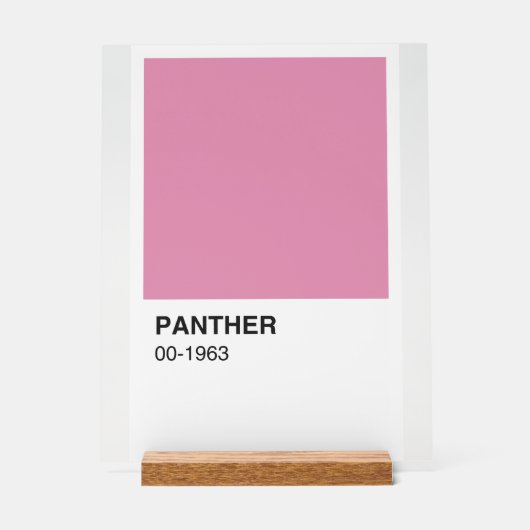 Panther Movie Roze - Witte achtergrond Acryl Bord (Voorkant)