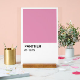 Panther Movie Roze - Witte achtergrond Acryl Bord