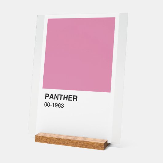 Panther Movie Roze - Witte achtergrond Acryl Bord (Hoek)