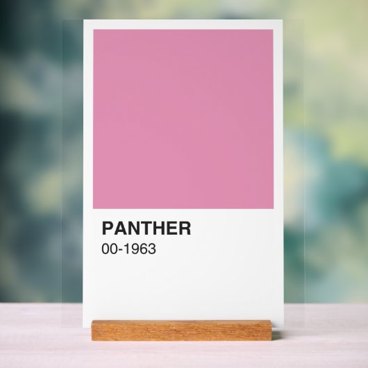 Panther Movie Roze - Witte achtergrond Acryl Bord (Neutraal)