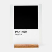 Panther Movie Zwart - Witte achtergrond Acryl Bord (Voorkant)