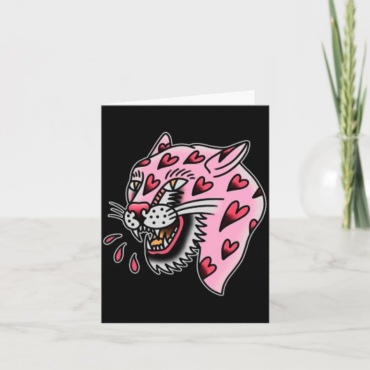 Panther Nk X Heart Love Traditional Premium Tri-bl Kaart (Voorkant)