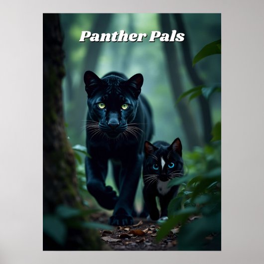 Panther Pals - Grote en kleine kat Poster (Voorkant)
