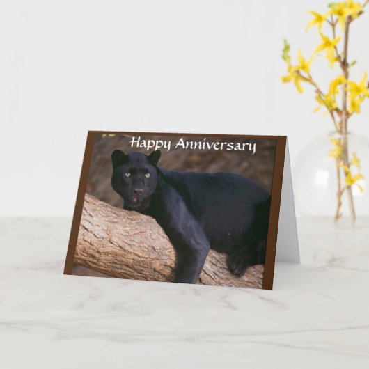 PANTHER PANTHER NET PANTING TO SAY "HAPPY JUBILEUM KAART (Gele Bloem)