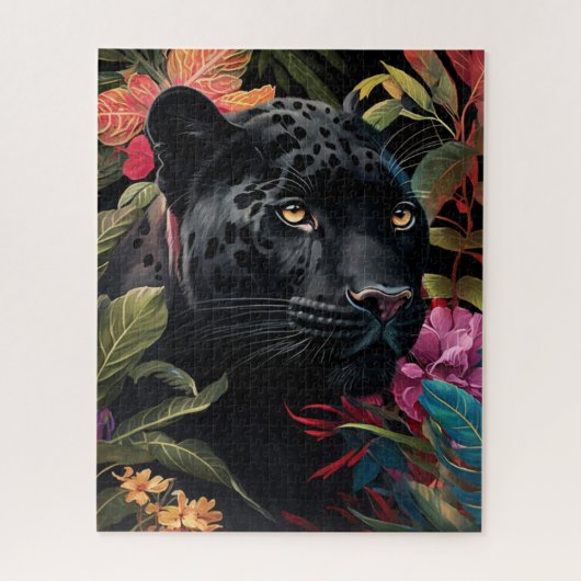 Panther Peking Out Oerwoud Jigzaag Puzzle Legpuzzel (Verticaal)