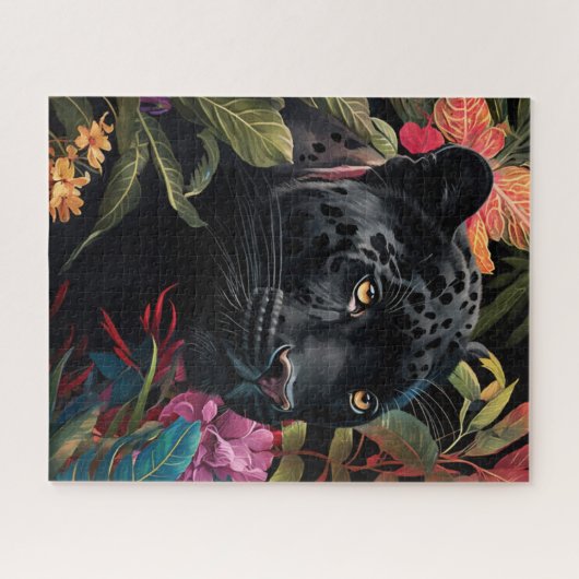 Panther Peking Out Oerwoud Jigzaag Puzzle Legpuzzel (Horizontaal)