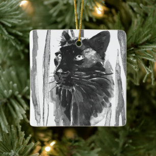 Panther Portrait Keramisch Ornament