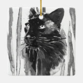 Panther Portrait Keramisch Ornament (Achterkant)