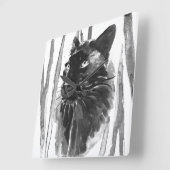 Panther Portrait Vierkante Klok (Hoek)