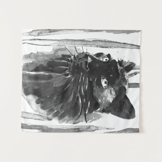 Panther Portrait Wandkleed (Voorkant (horizontaal))