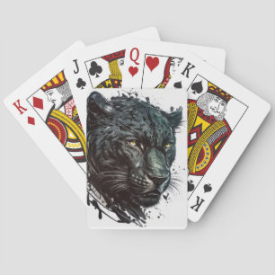 Panther Portret Dierlijke Schilderij Wildlife Outd Pokerkaarten