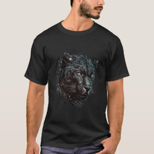 Panther Portret Dierlijke Schilderij Wildlife Outd T-shirt