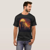 Panther Roaring Under a Fiery Sunset T-shirt (Voorkant volledig)