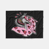 Panther Roze X Hart Liefde Traditioneel Flash Prem Fleece Deken (Voorkant (Horizontaal))