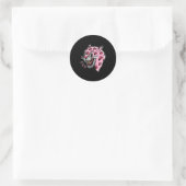 Panther Roze X Hart Liefde Traditioneel Flash Prem Ronde Sticker (Tas)
