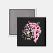 Panther Roze X Hart Liefde Traditionele Flash Prem Magneet (Voorkant / Achterkant)