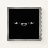 Panther Sketch, Silver Border Hard Hoesje Sketch Notitieboek (Achterkant)