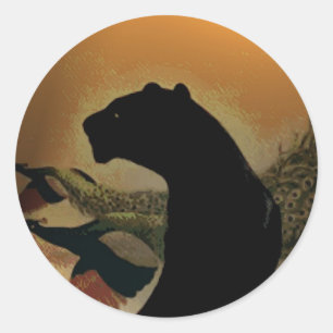 Panther Sunset Sticker