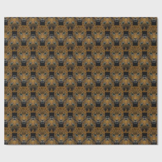 Panther Tiled Pattern Wrapping Paper Cadeaupapier (Vlak)