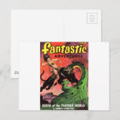 Panther vs Dinosaur Briefkaart (Voorkant / Achterkant)