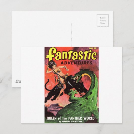 Panther vs Dinosaur Briefkaart (Voorkant / Achterkant)