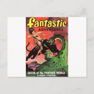 Panther vs Dinosaur Briefkaart