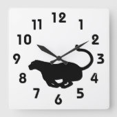 Panther Wall Clock Vierkante Klok (Voorkant)