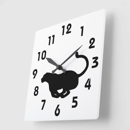 Panther Wall Clock Vierkante Klok (Hoek)