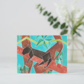 Panther Waterverf Art Briefkaart (Staand voorkant)