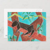 Panther Waterverf Art Briefkaart (Voorkant / Achterkant)