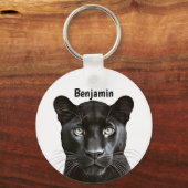 Panther Wild Animal Gepersonaliseerde naam Sleutelhanger (Voorkant)