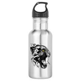 Panther Wild Animal Natuur Illustratie Art Tattoo Waterfles