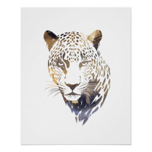 Panther Wildlife Natuur Illustratie Silhouet Perfect Poster