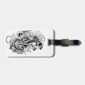 Panther - zwart-wit bagagelabel (Achterkant horizontaal)